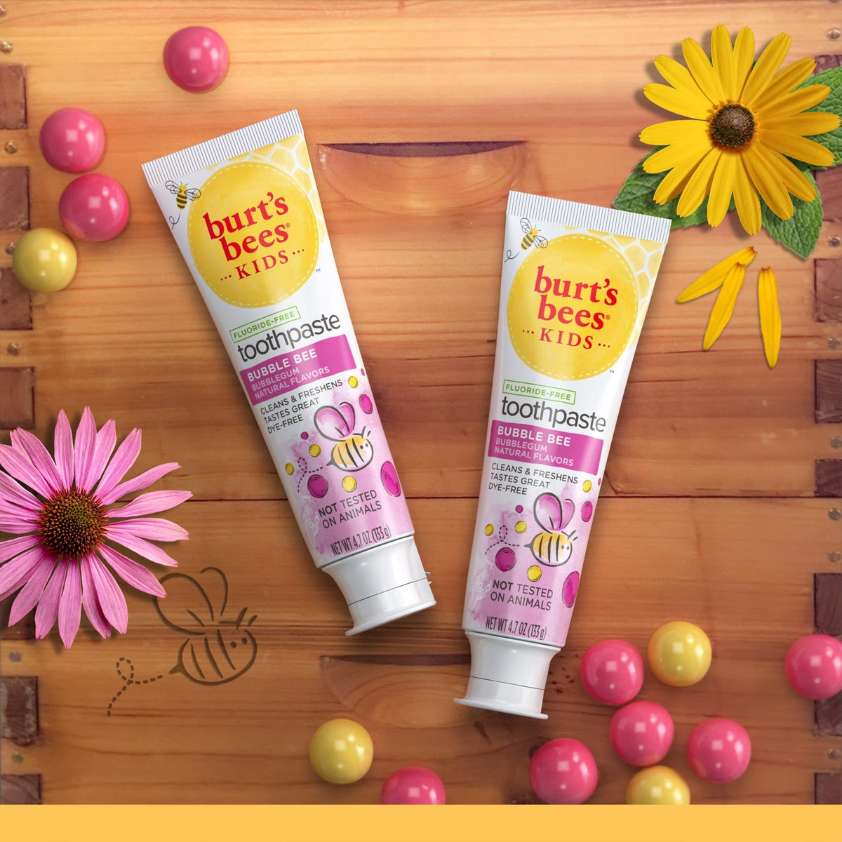 Kids Toothpaste, Natural Flavor, Fluoride Free, Bubble Bee